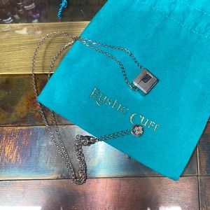 Rustic Cuff Sterling Silver Oklahoma Cube Pendant Necklace.
